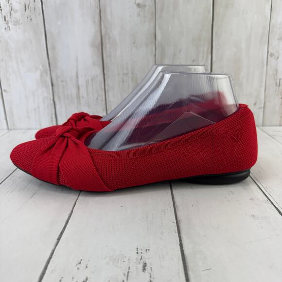Vivaia Ruby Red Bibi Almond-Toe Knotted Flats Adorable Knot Style Size 38/7-7.5 - Picture 6 of 13